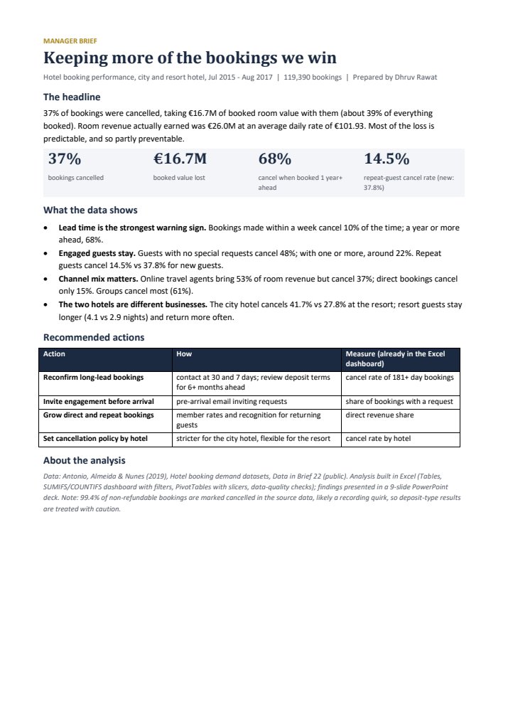 One-page Word brief